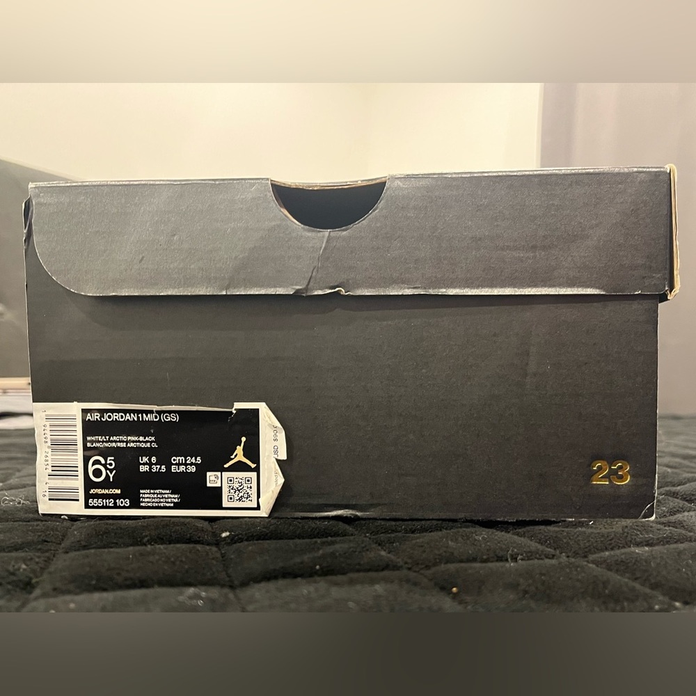 ⚠️SOLD⚠️Air Jordan 1 Mid Leather Shoes White / Arctic Pink / Black  Size 8 - Picture 10 of 14